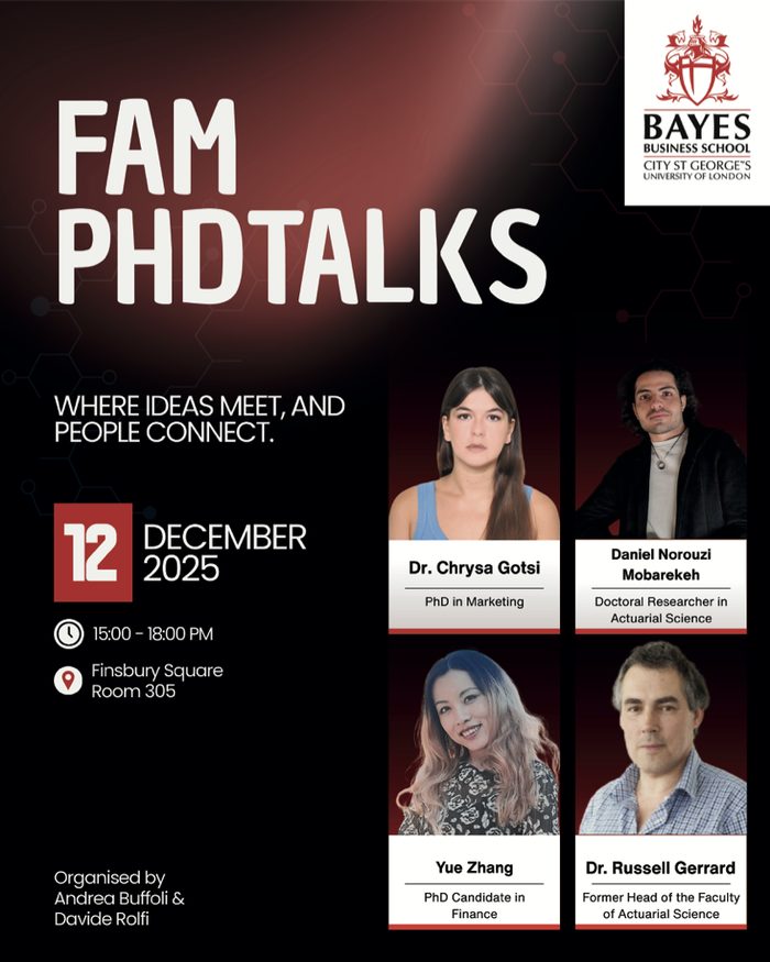 FAM PhD Talks · December 2025 flyer