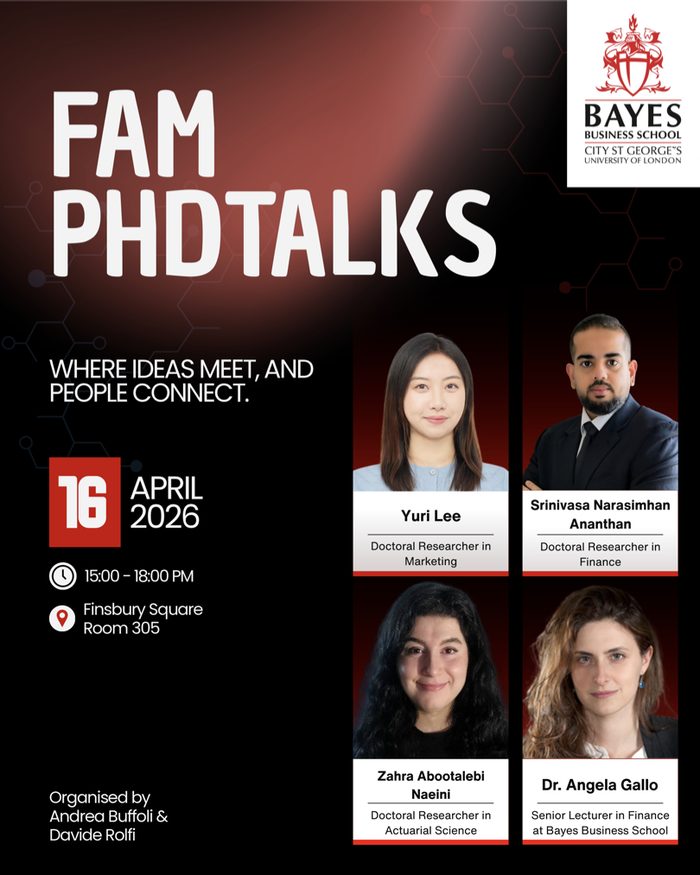 FAM PhD Talks · April 2026 flyer