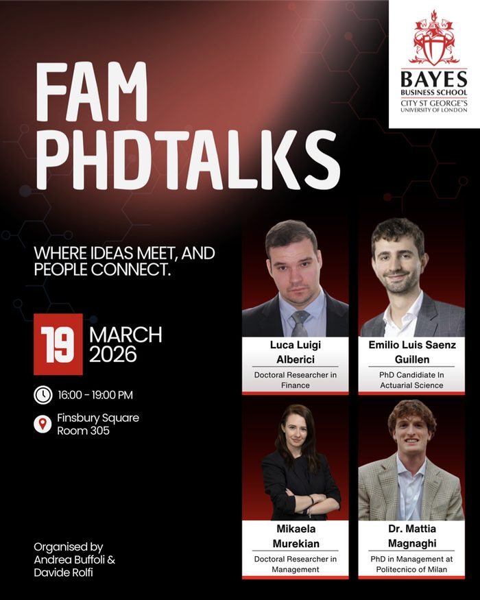 FAM PhD Talks · March 2026 flyer