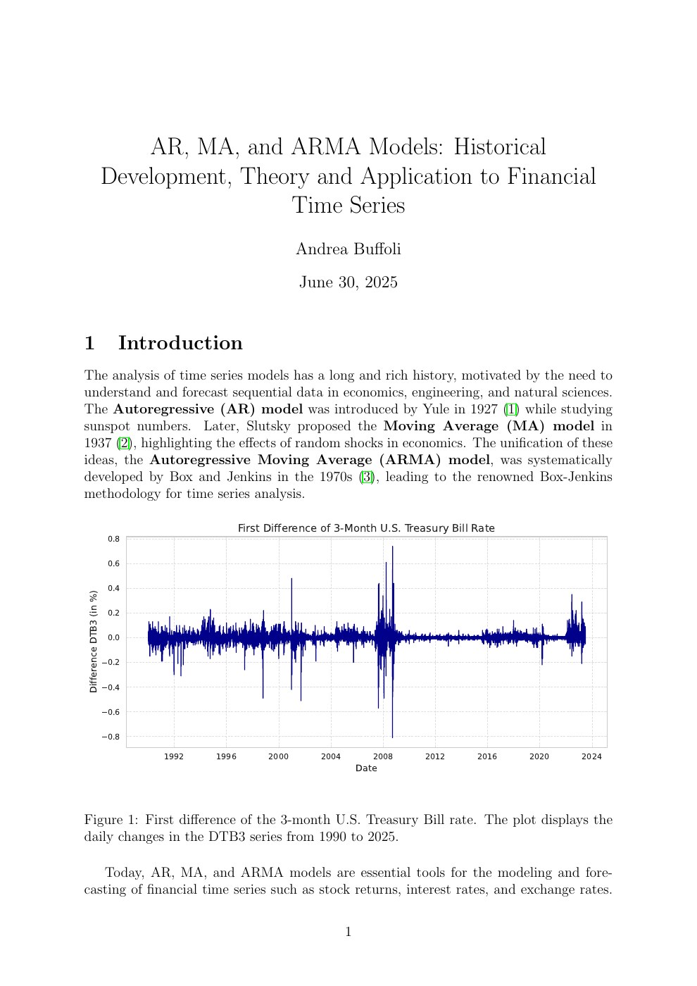 Episode 4 · AR, MA, and ARMA Models: Historical Development, Theory and Application to Financial Time Series