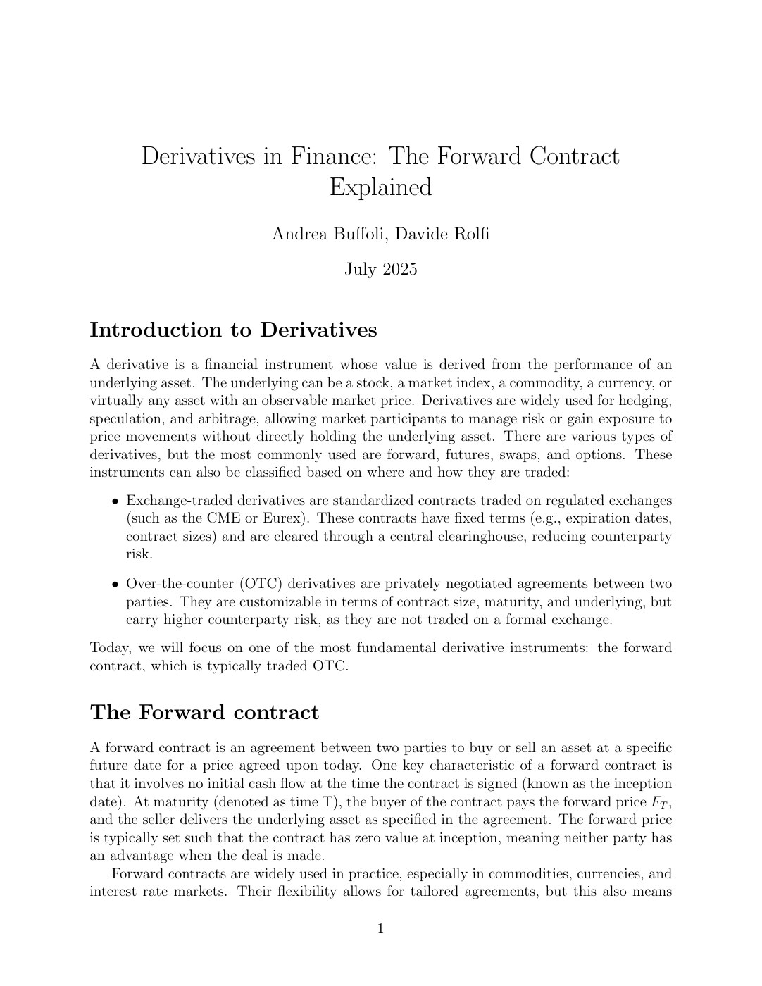Episode 7 · Derivatives in Finance: The Forward Contract Explained